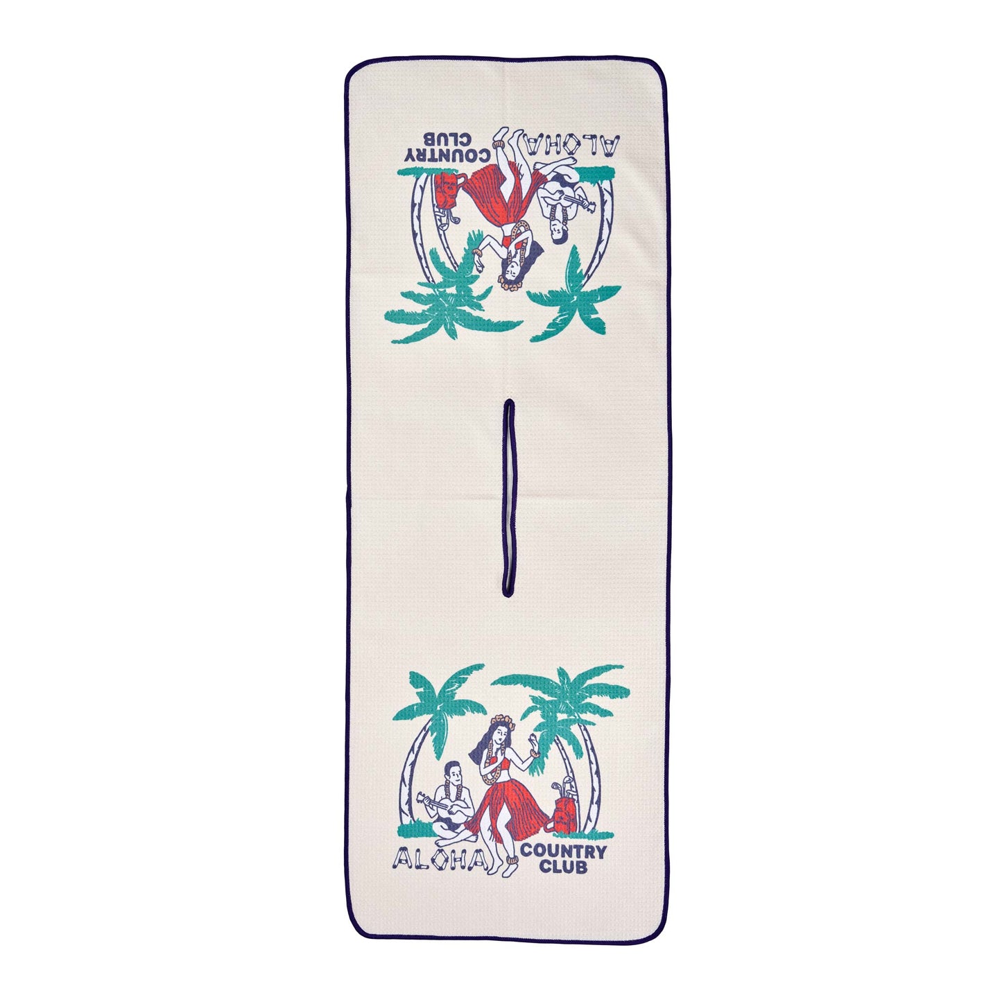 birds of condor aloha country club Hawaiian palm tree golf towel front