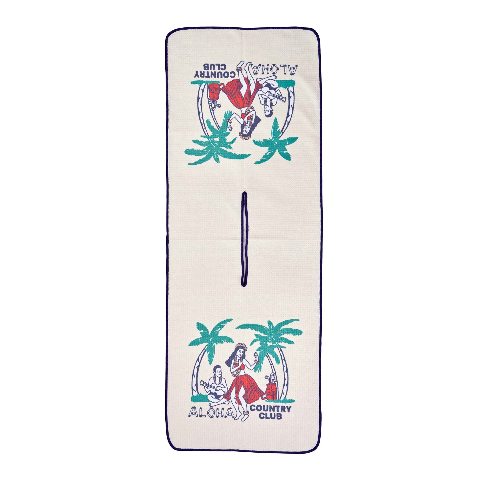 birds of condor aloha country club Hawaiian palm tree golf towel front