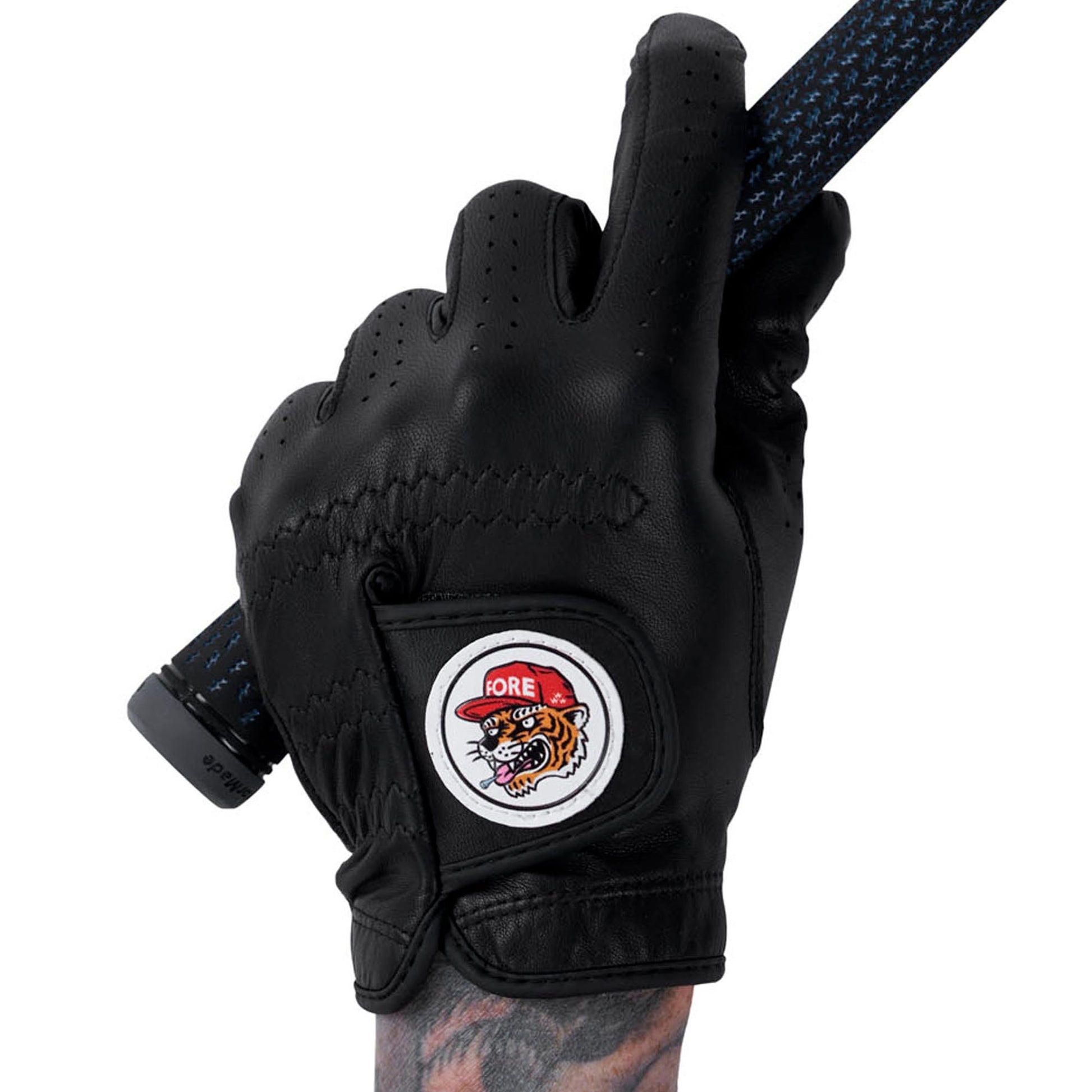 birds of condor black premium aaa cabretta leather fore tiger woods golf glove