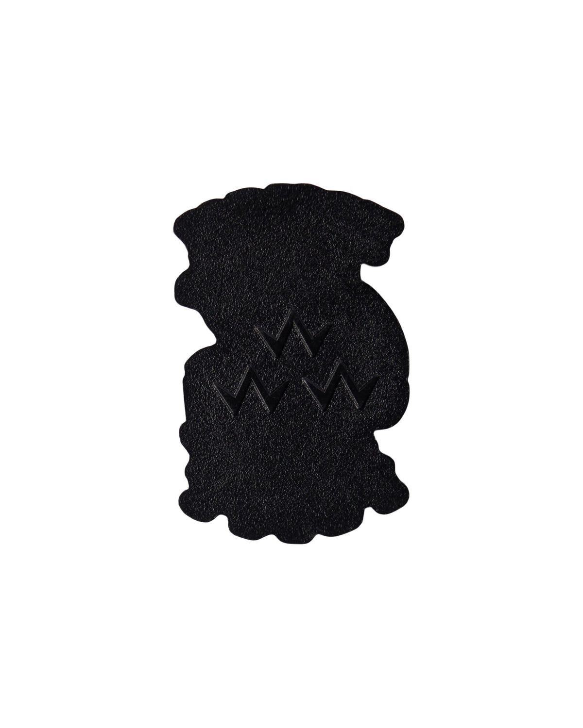 White golf ball marker featuring a pebble-textured surface and an embossed triple eagle logo in the center.