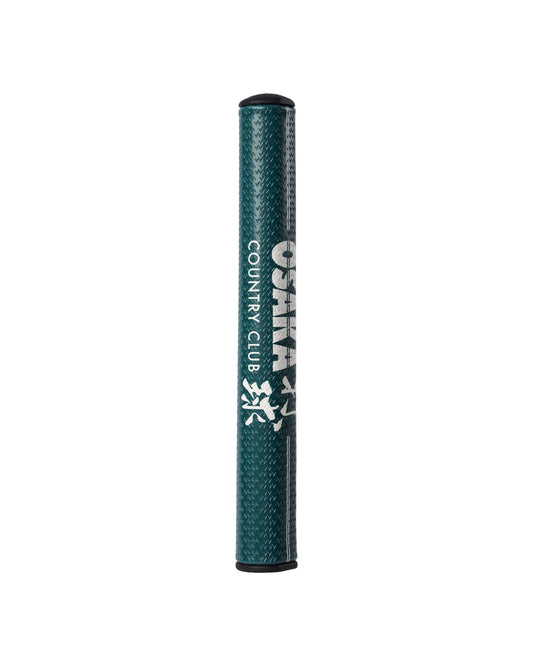 Amazon green putter grip featuring a textured surface pattern and white Osaka Country Club text.