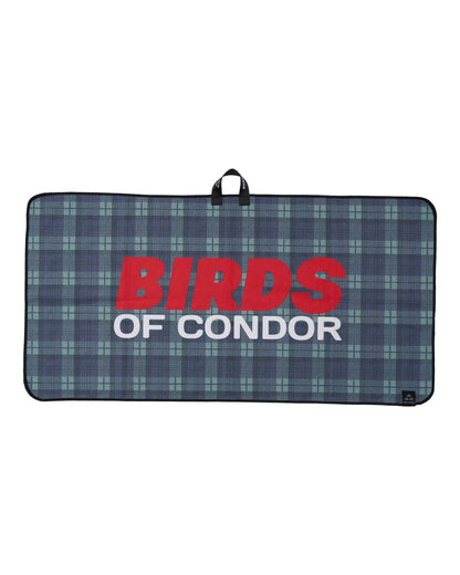 Fairway check golf towel featuring a red and white Birds of Condor print design.