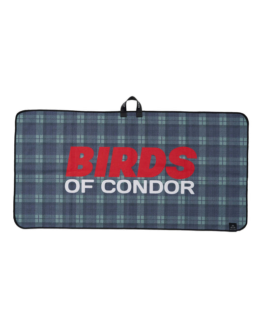 Fairway check golf towel featuring a red and white Birds of Condor print design.