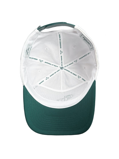 Green cap with white mesh on a white background