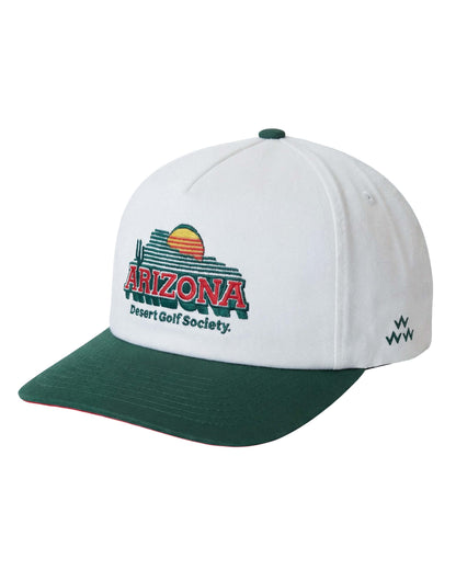 White and green cap with 'Arizona Desert Golf Society' logo on a white background