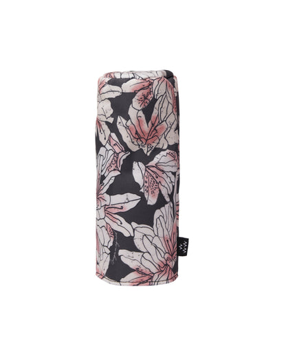 Azalea headcover featuring an all-over pink and white floral graphic print on a dark background.