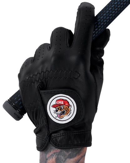 birds of condor black premium aaa cabretta leather fore tiger woods golf glove