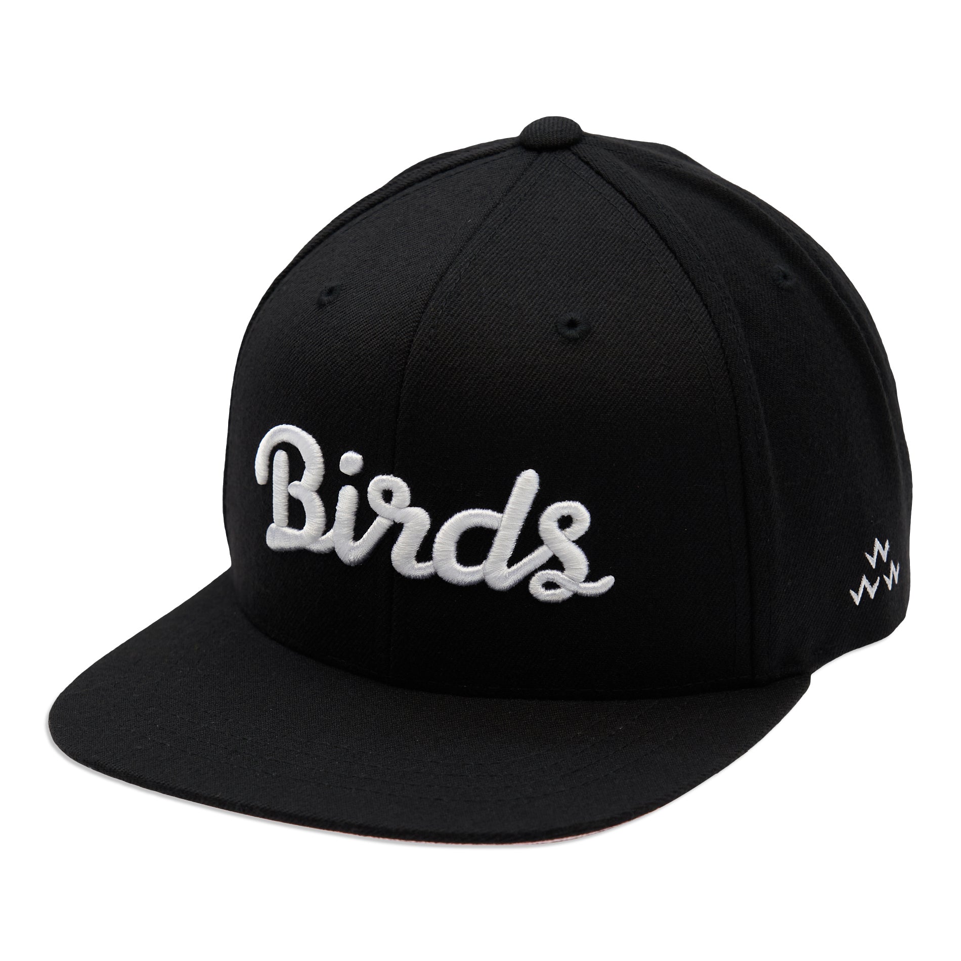 birds-of-condor-black-flat-peak-snapback-hat-front