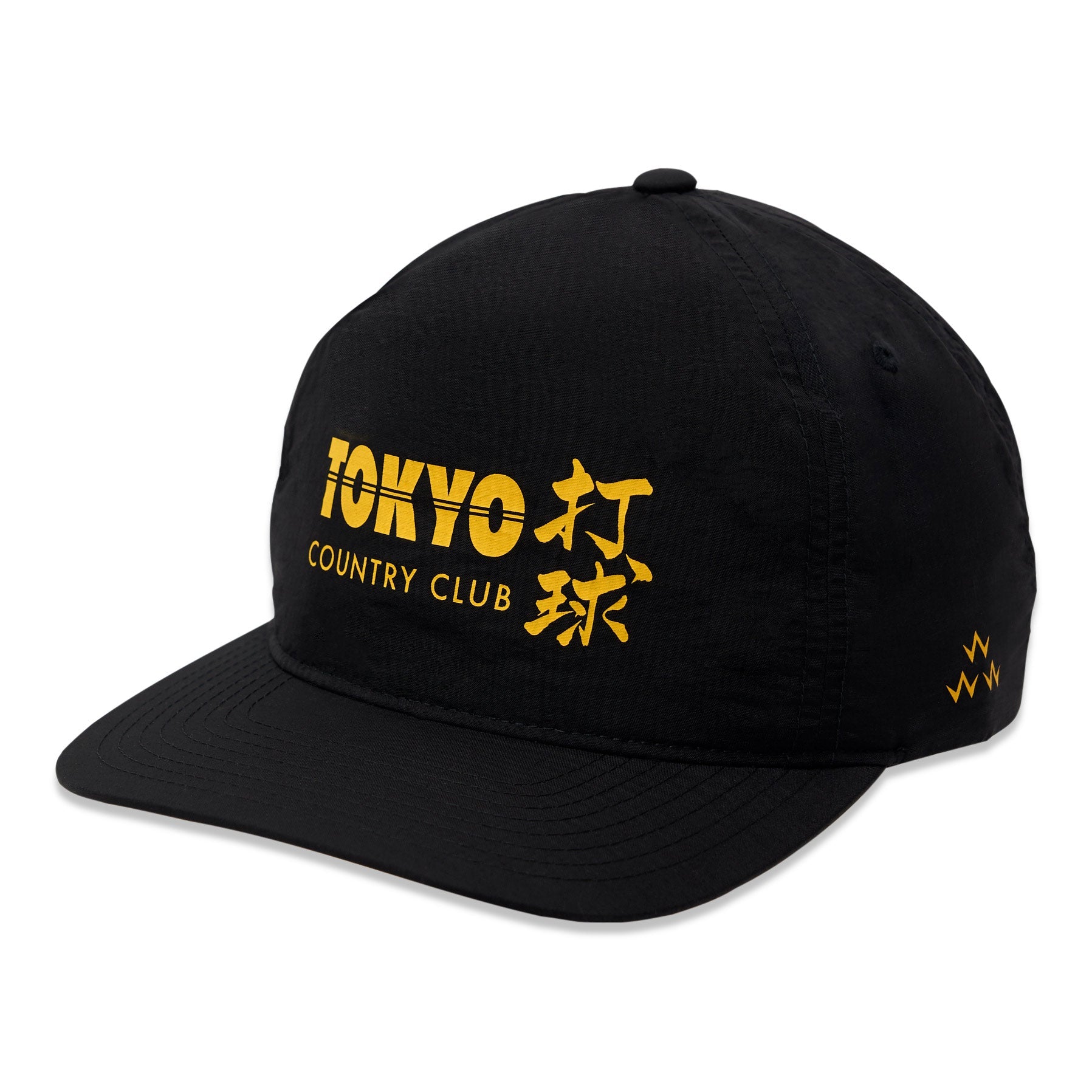 birds-of-condor-black-yellow-golf-tokyo-country-club-nylon-summer-cap-hat-front